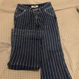 Stripped bell bottom jeans